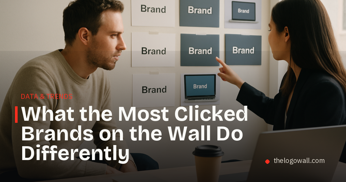 Two people reviewing brand cards in a bright studio office